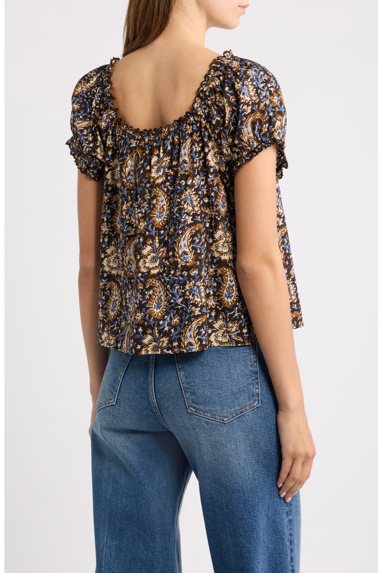 Paisley Cotton Top, Alternate, color, MOLASSES