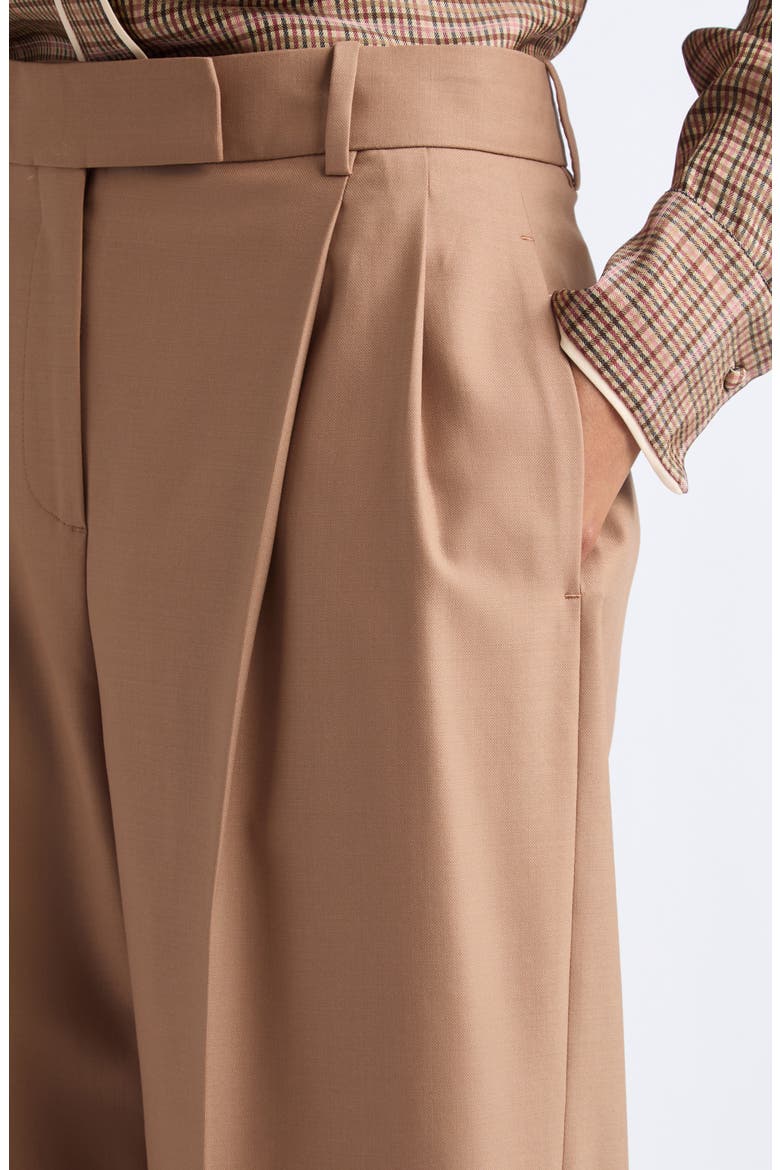 Luna Wide Leg Wool Blend Pants, Alternate, color, CAMEL