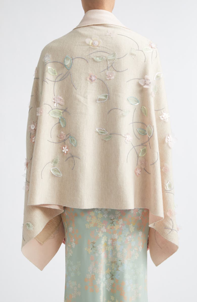 BERNADETTE Shirene Embroidered Shawl, Alternate, color, Doubleface Beige Pale Pink