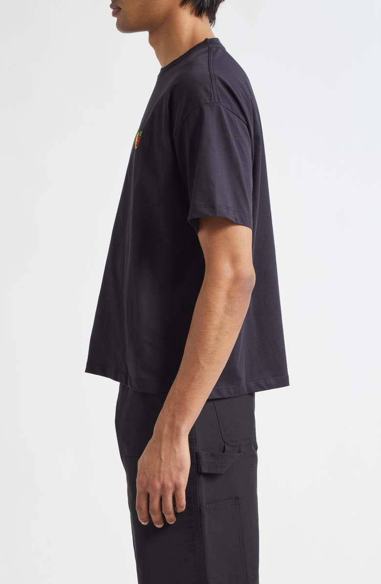 Sky High Farm Workwear Gender Inclusive Perennial Strawberry Moon Patch T-Shirt, Alternate, color, Black