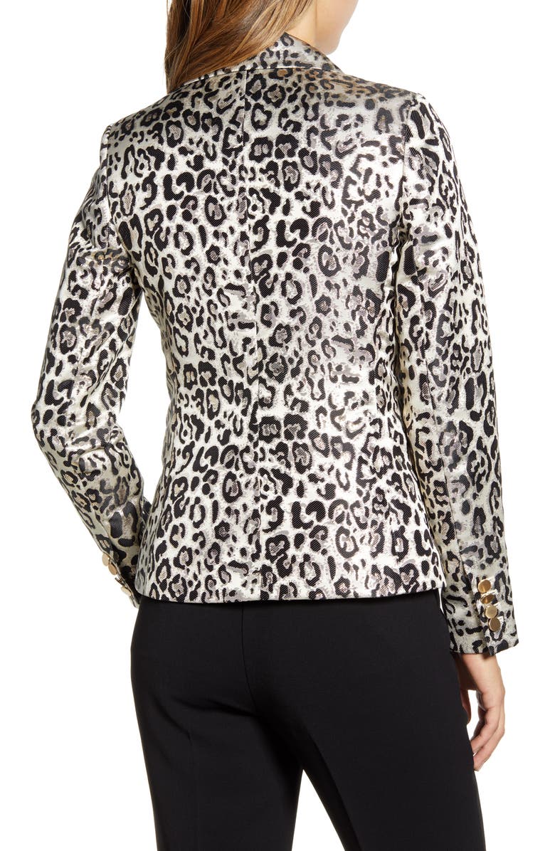 Rachel Parcell Metallic Leopard Jacquard Blazer, Alternate, color, 