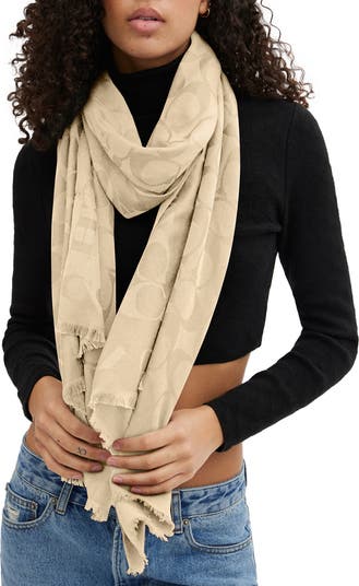 COACH Signature-C Silk & Cotton Stole | Nordstrom