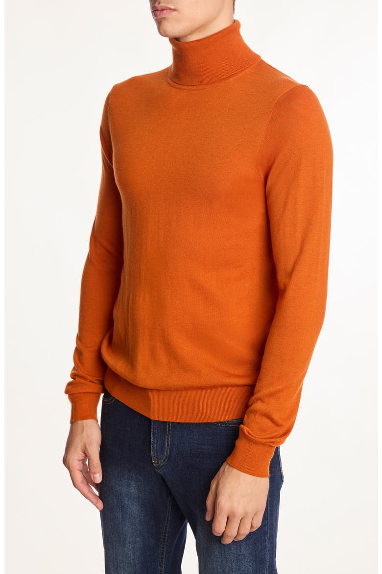 Fine Gauge Turtleneck Sweater, Alternate, color, MARMALADE