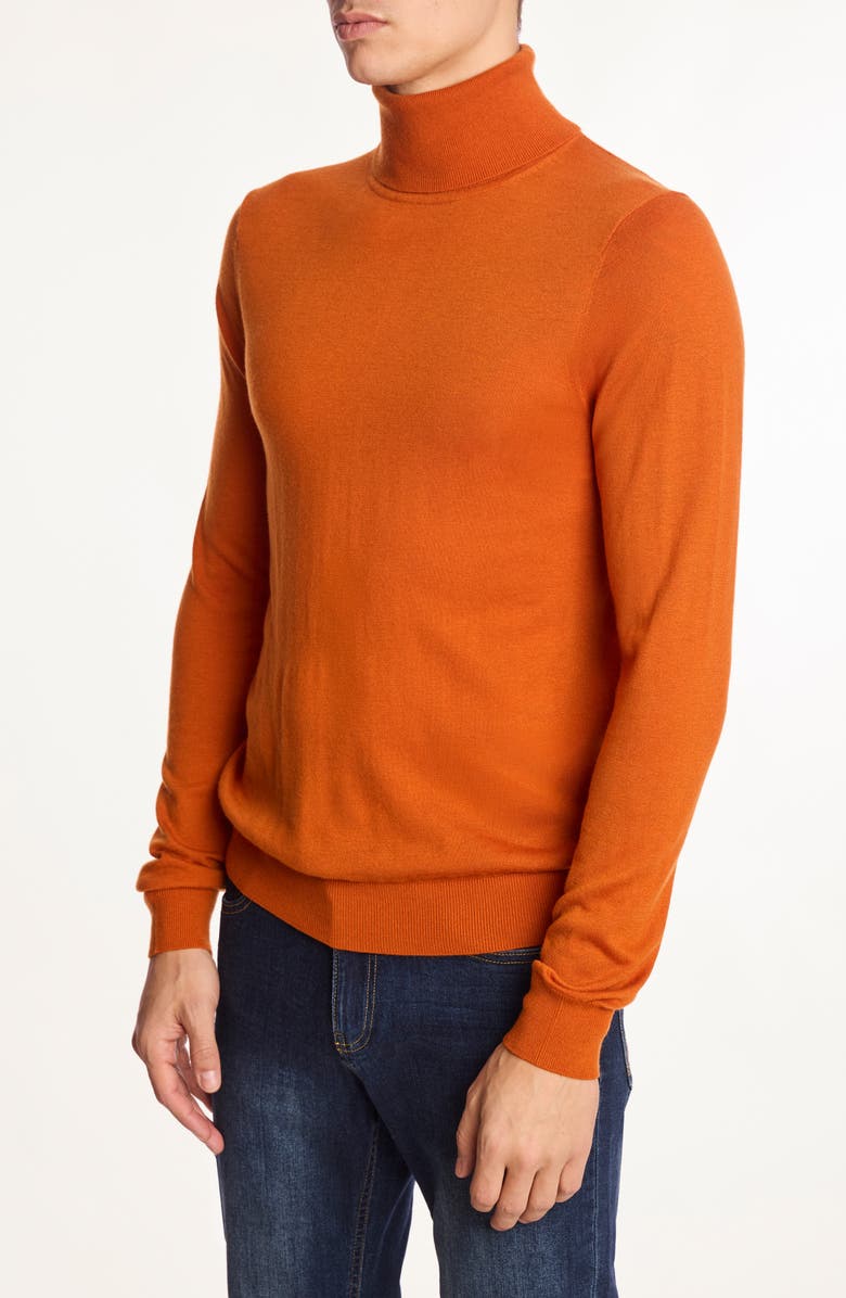 PAISLEY & GRAY Fine Gauge Turtleneck Sweater, Alternate, color, Marmalade
