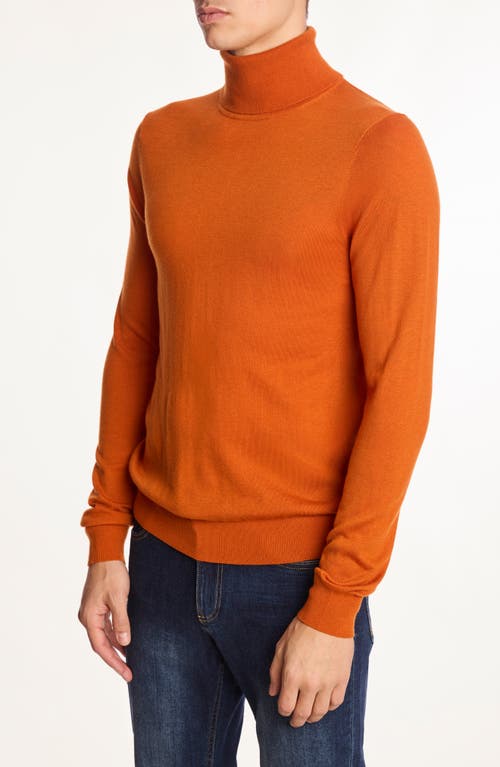 Paisley & Gray Fine Gauge Turtleneck Sweater In Orange