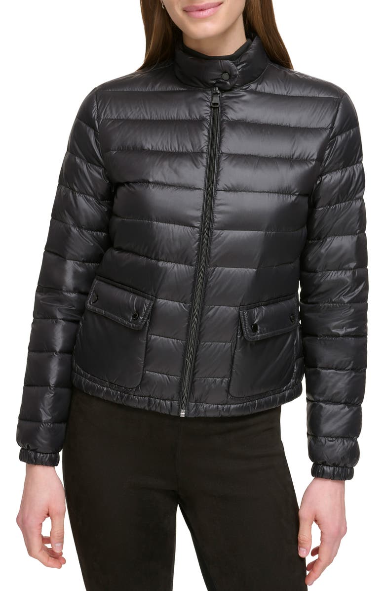 Calvin Klein Moto Puffer Jacket, Main, color, 