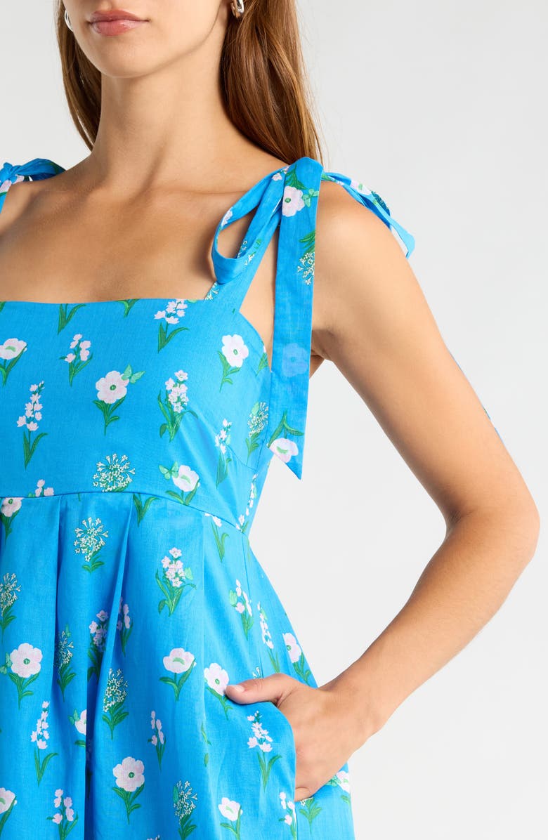 SUGARLIPS Graica Pleated Midi Dress, Alternate, color, Blue White Green