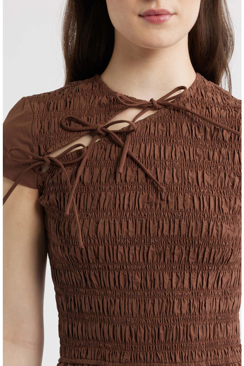 Ebba Cutout Detail Organic Cotton Dress, Alternate, color, CHOCOLATE
