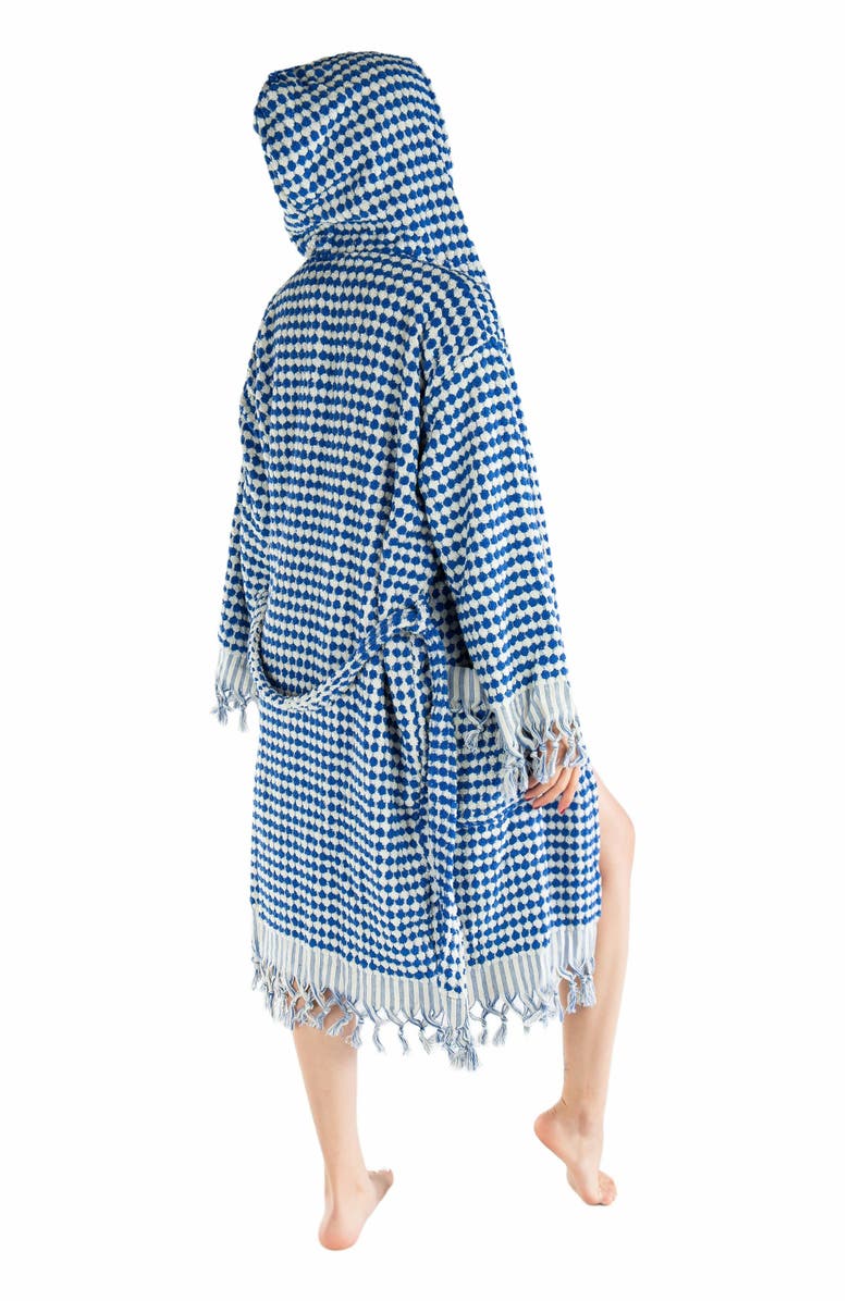 Forever & Always Shoes Janice Organic Cotton Handwoven Bubble Bathrobe, Alternate, color, Blue Handwoven Bubbles