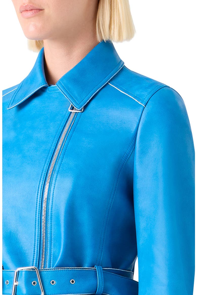 Avril Lambskin Leather Biker Jacket, Alternate, color, TWILIGHT