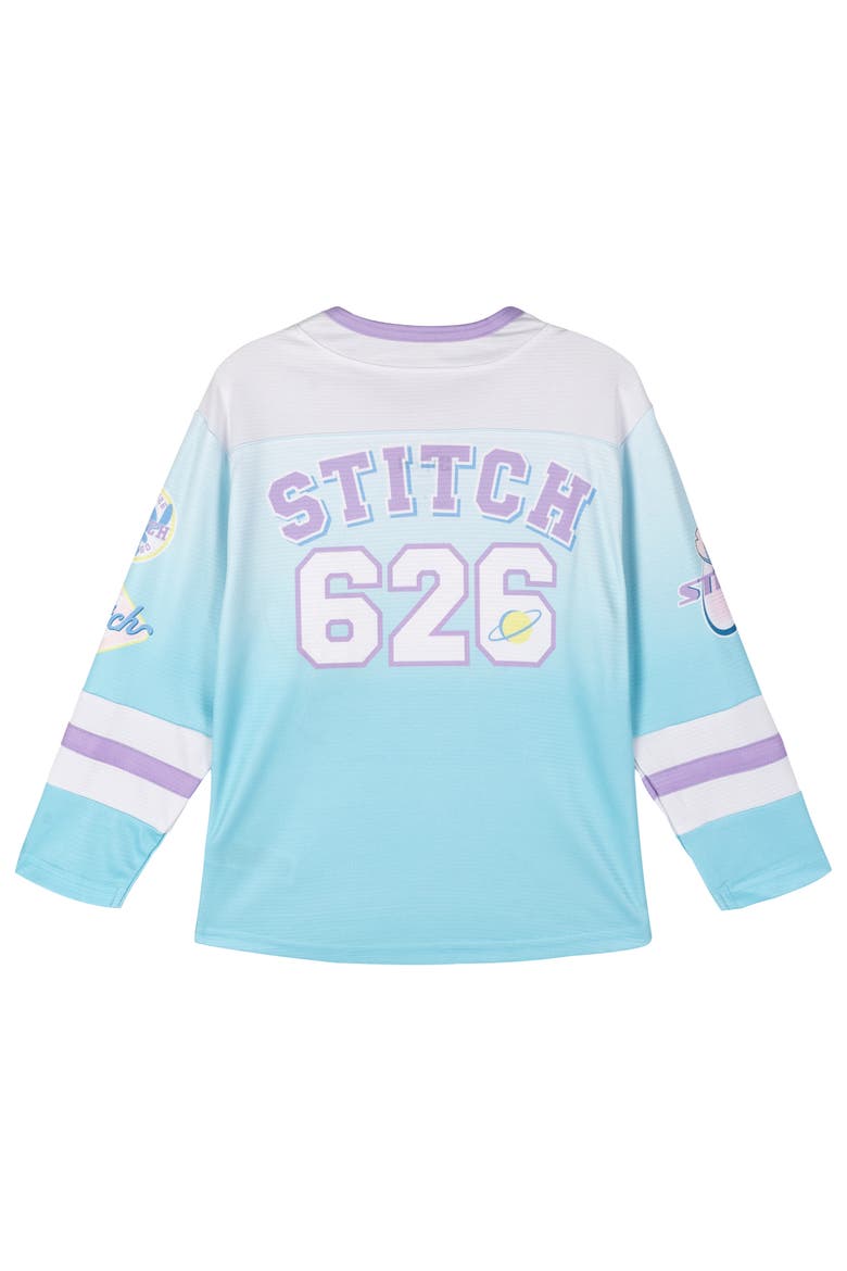Lilo & Stitch Athletic Hockey Jersey, Alternate, color, Ombre Blue Stitch