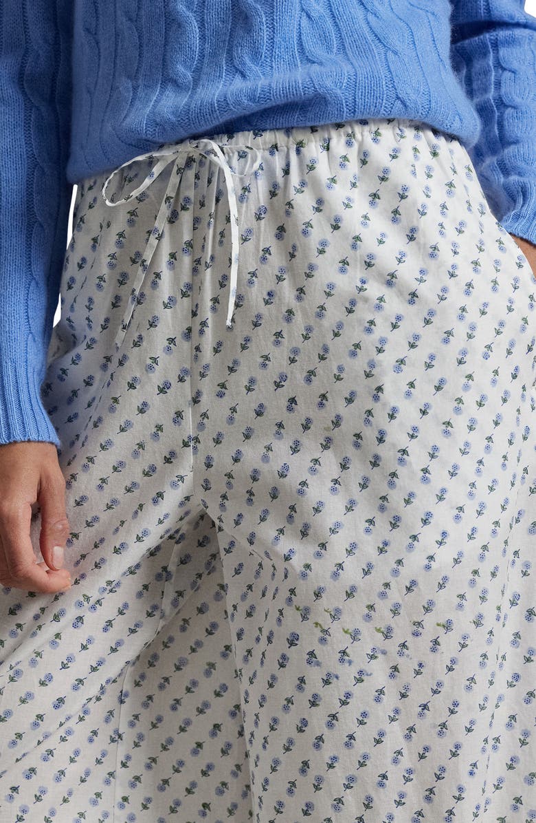 Polo Ralph Lauren Cotton Wide Leg Pajama Pants, Alternate, color, White Cloud