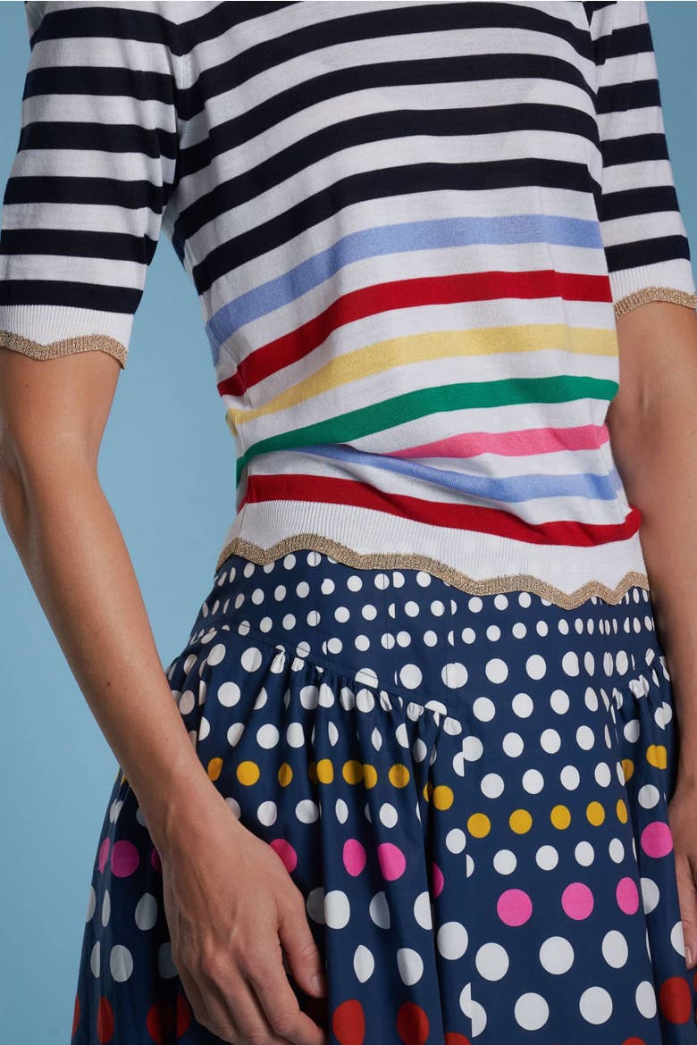 Long Printed Cotton Skirt, Alternate, color, Blue Multicolour