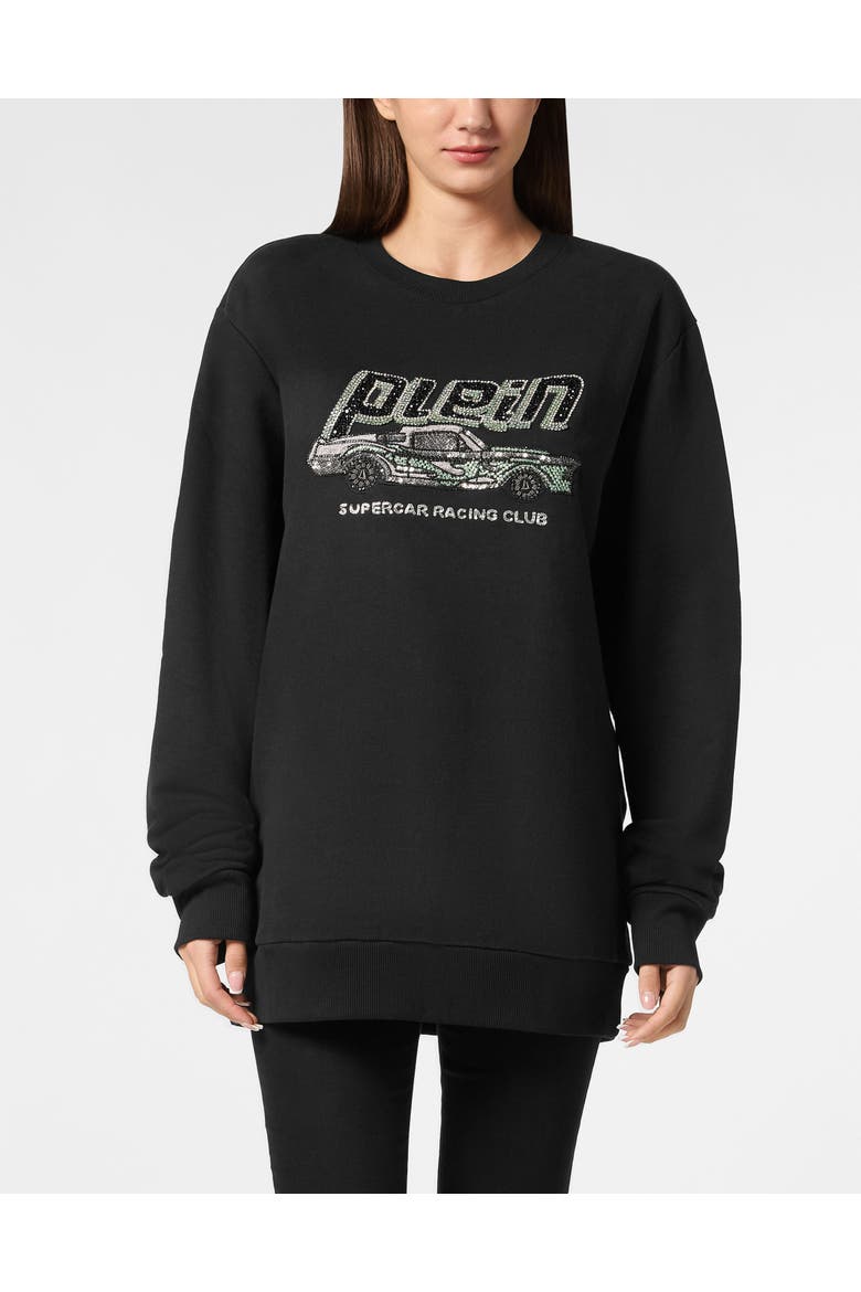 Pullover Round Neck Ls Cars Racing Women, Main, color, black