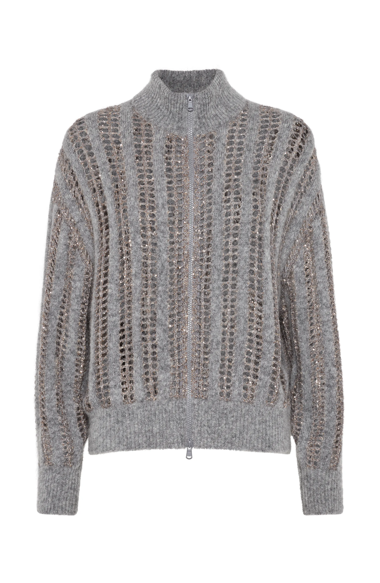 Brunello Cucinelli Dazzling Net cardigan, Main, color, 