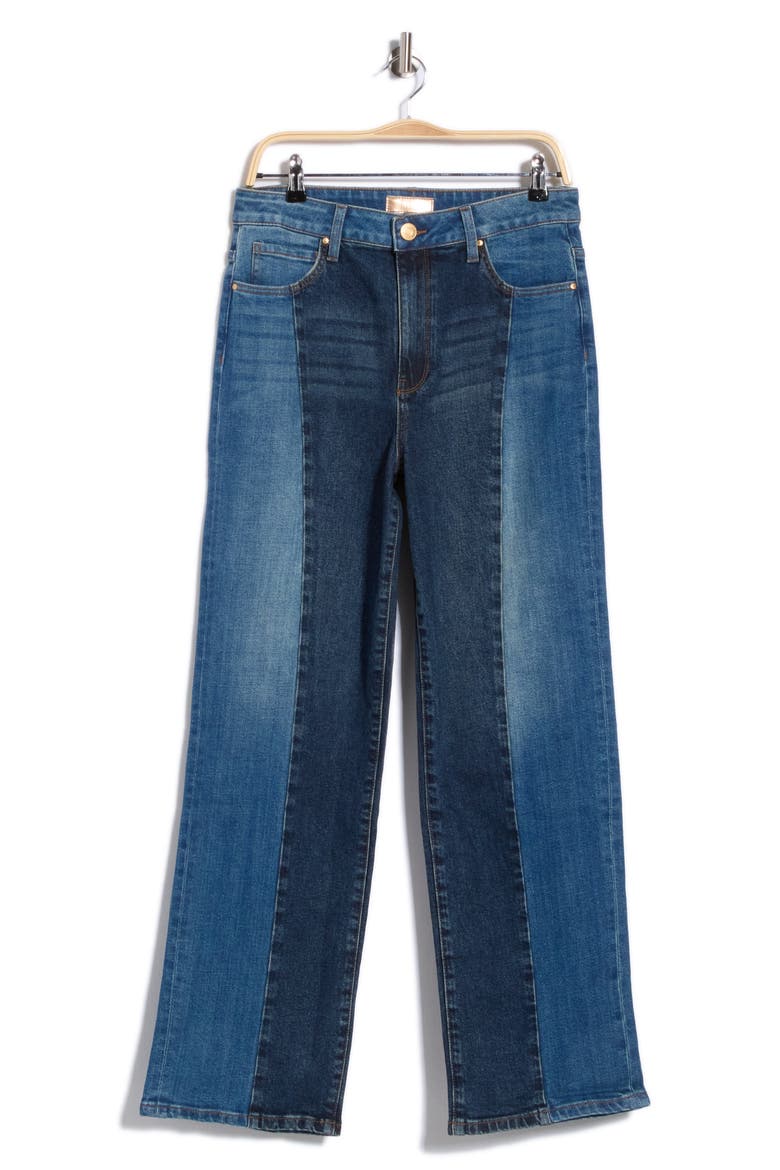 Sienna Colorblock High Waist Wide Leg Jeans, Main, color, SILENCE