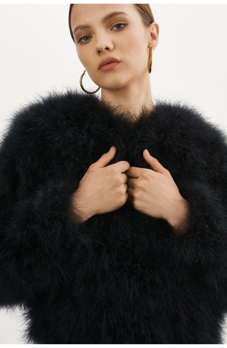 LAMARQUE Deora | Feather Jacket, Alternate, color, Black