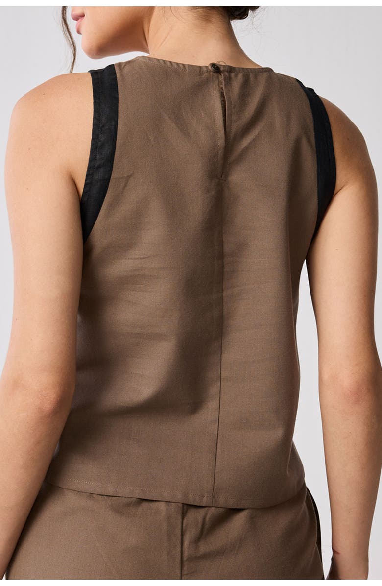 Reistor Sleeveless Colorblock Top, Alternate, color, Brown