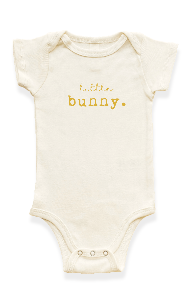 Tenth & Pine Little Bunny Organic Baby Bodysuit, Main, color, Natural
