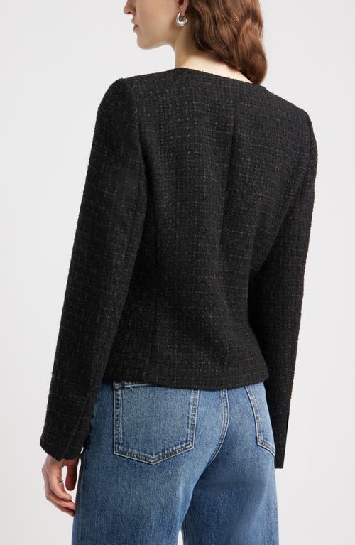 Nordstrom Cutaway Tweed Jacket In Black