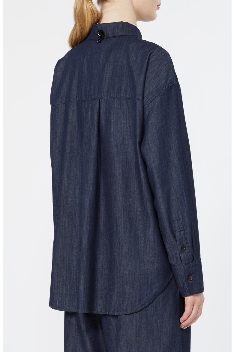 Oversize Button-Up Shirt, Alternate, color, MIDNIGHT BLUE