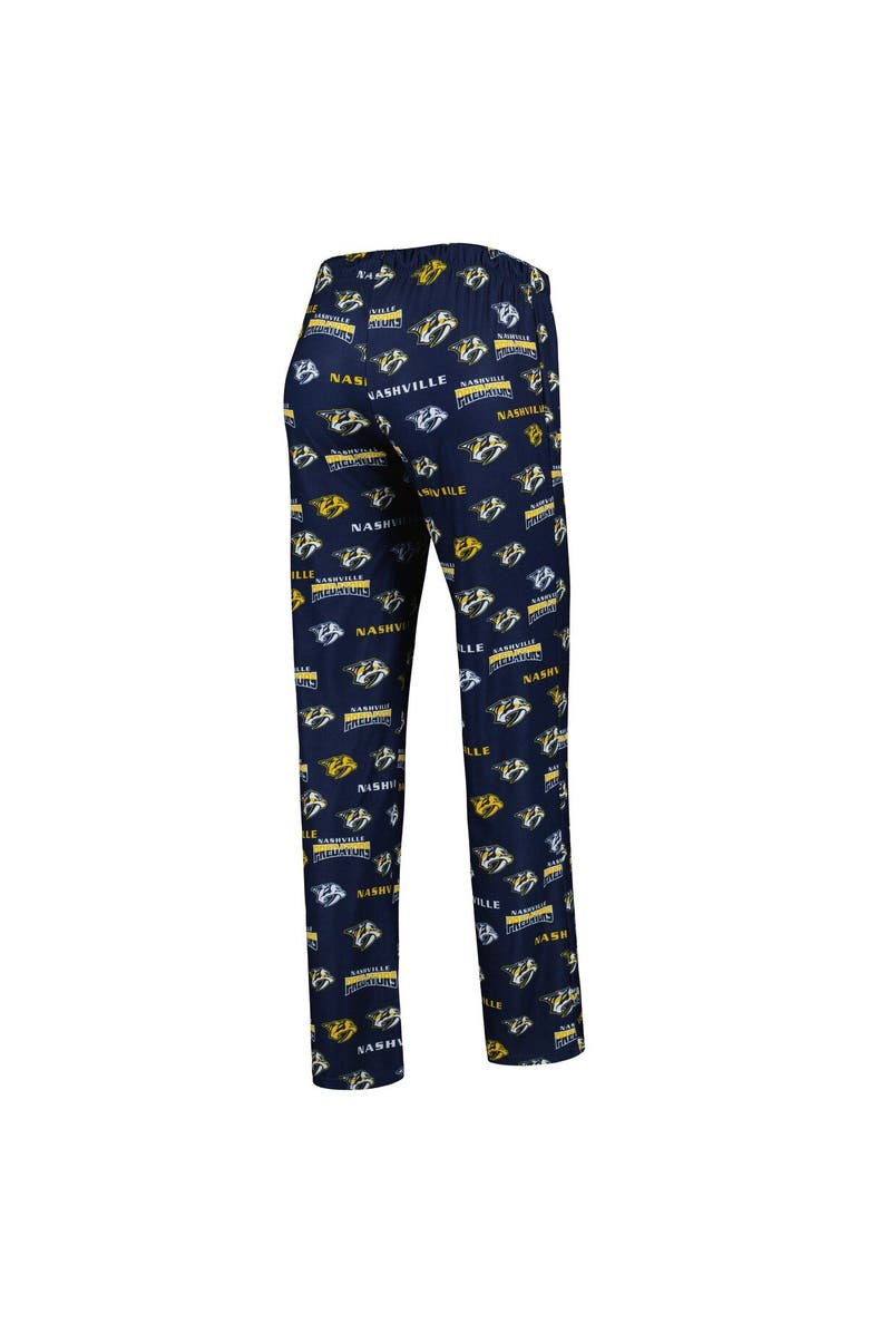 CONCEPTS SPORT Women's Concepts Sport Navy Nashville Predators Breakthrough Allover Logo Sleep Pants, Alternate, color,