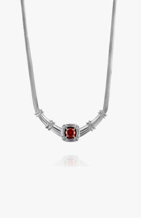 Odette Necklace Garnet Stone