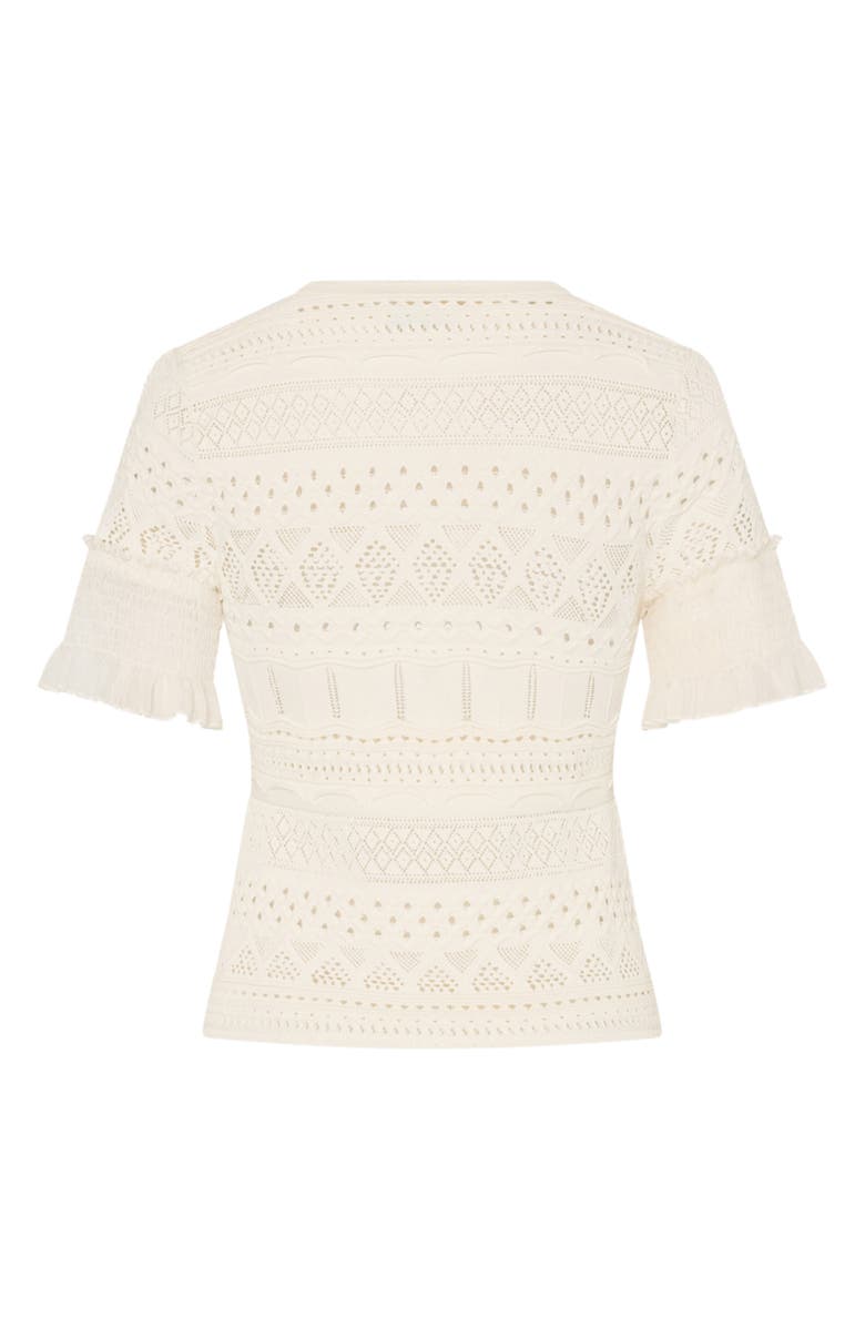 Milly Smocked Pointelle Stitch Sweater, Alternate, color, 