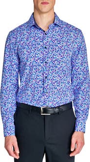 W.R.K Slim Fit Watercolor Floral Performance Dress Shirt