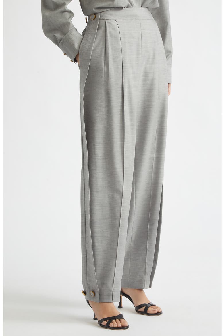 Valiant Stretch Wool Barrel Leg Pants, Alternate, color, GREY MELANGE