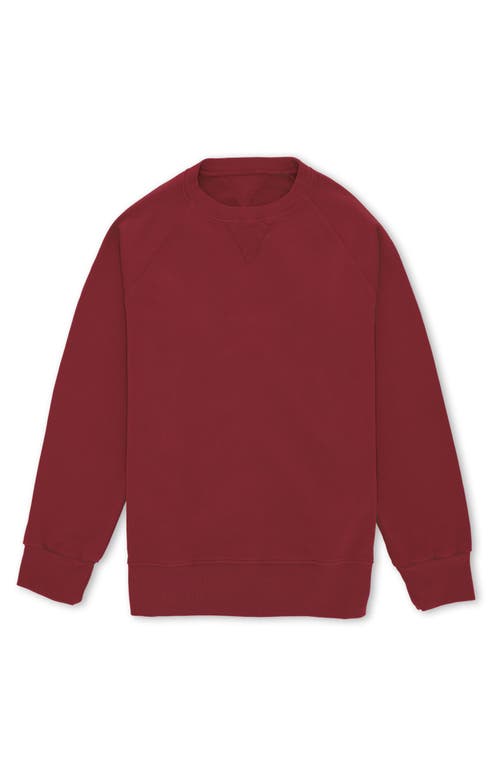 Fortela Harvard Brushed Jersey Raglan Sleeve Sweatshirt In Burgundy