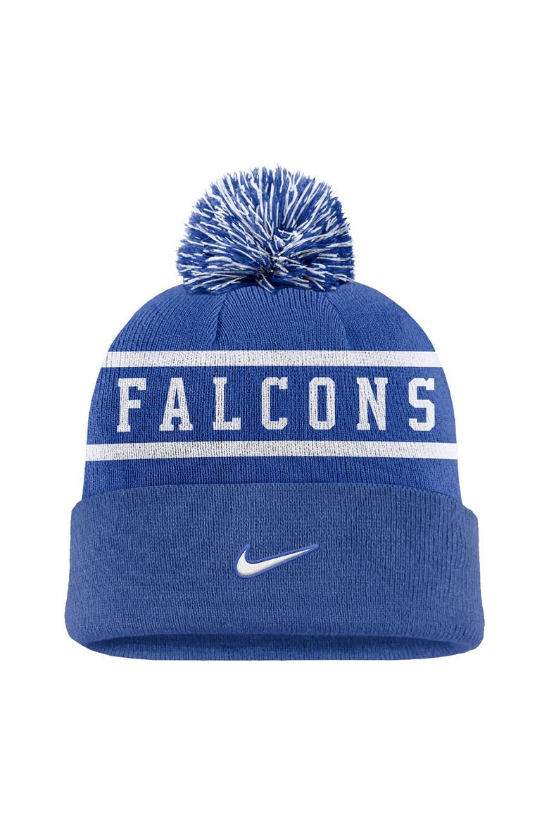 Men's Nike Royal Air Force Falcons Peak Cuffed Knit Hat with Pom, Alternate, color, Royal