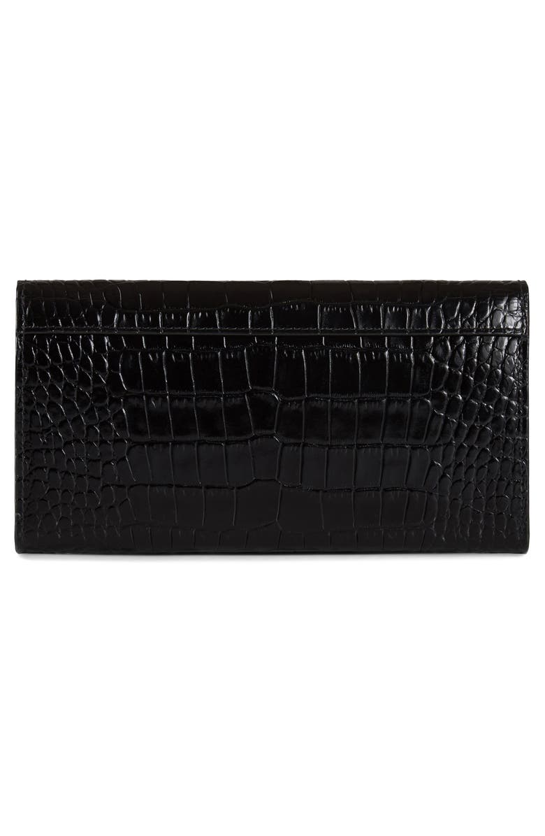 Strathberry Multrees Croc Embossed Leather Wallet on a Chain, Alternate, color,