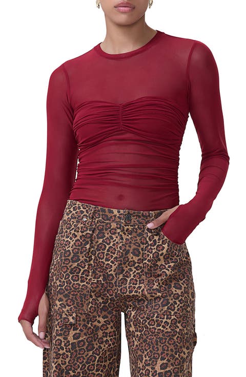 Sandrine Long Sleeve Mesh Top