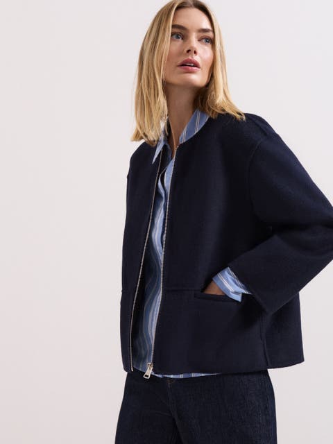 Georgie Wool Round-Neck Boxy Jacket