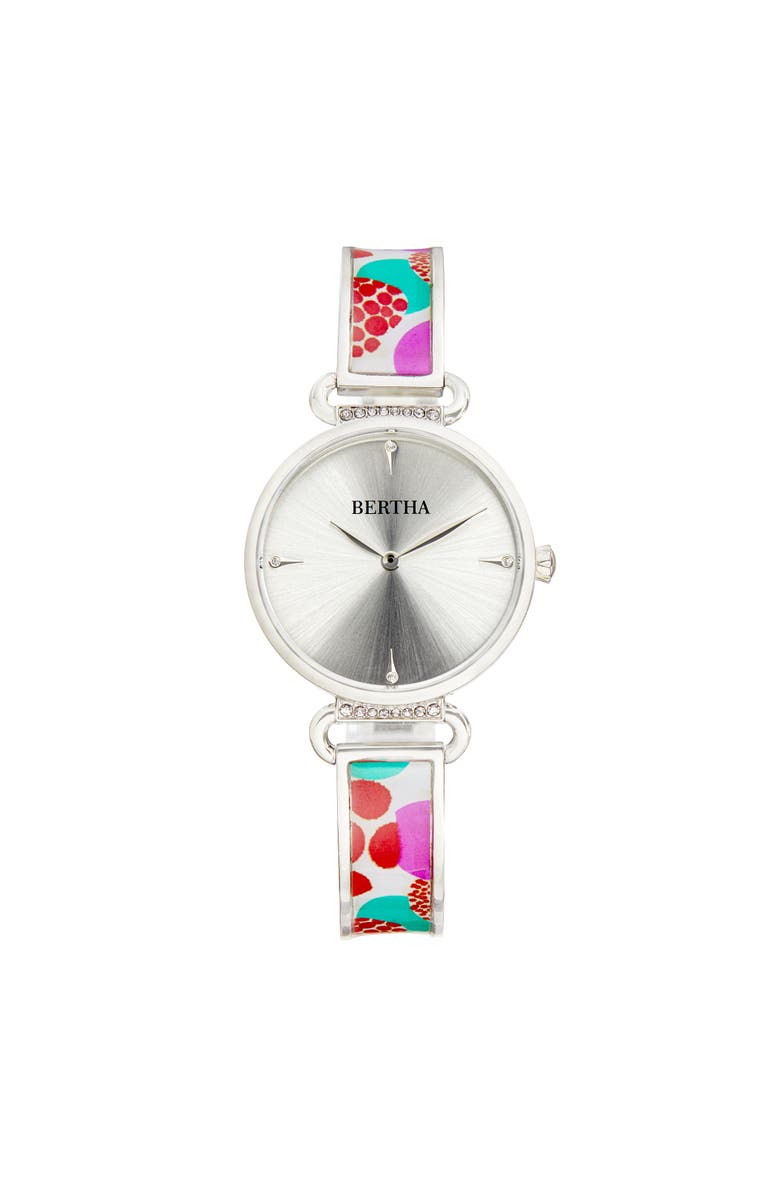 BERTHA Katherine Enamel-Designed Bracelet Watch, Main, color, White
