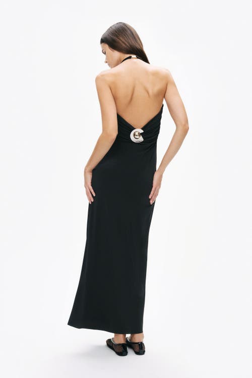 Nocturne Maxi Dress With Back Accessory In Black