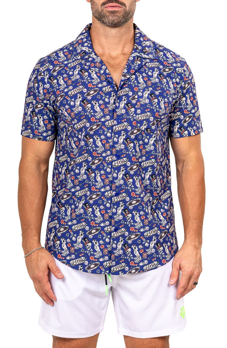 Maceoo Marthy Black Camp Shirt, Main, color, 