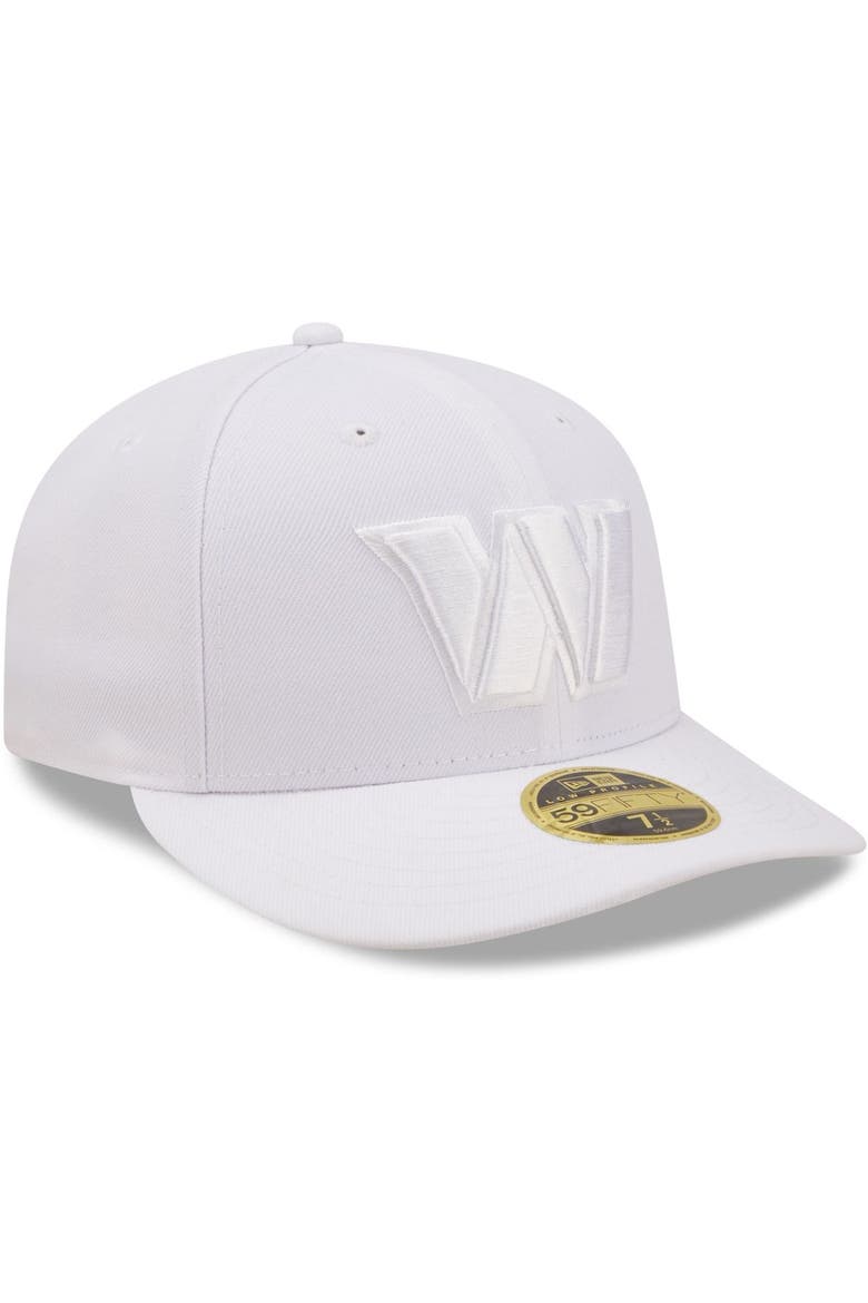 Men's New Era Washington Commanders White on White Low Profile 59FIFTY Fitted Hat, Alternate, color, White