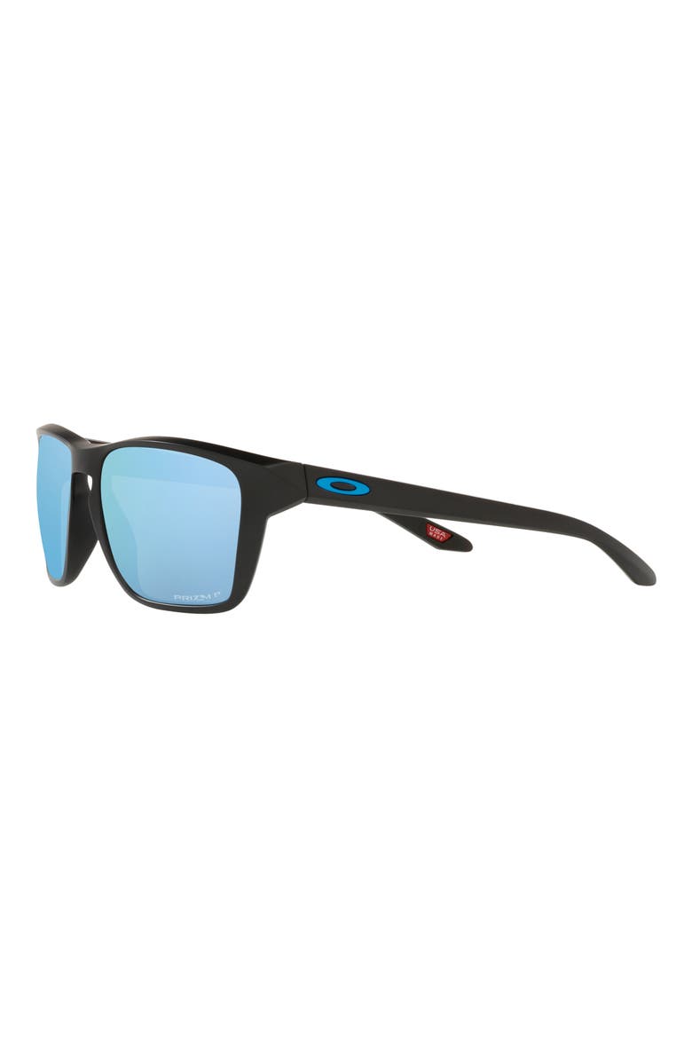 Sylas 60mm Prizm™ Polarized Rectangular Sunglasses, Alternate, color, MATTE BLACK
