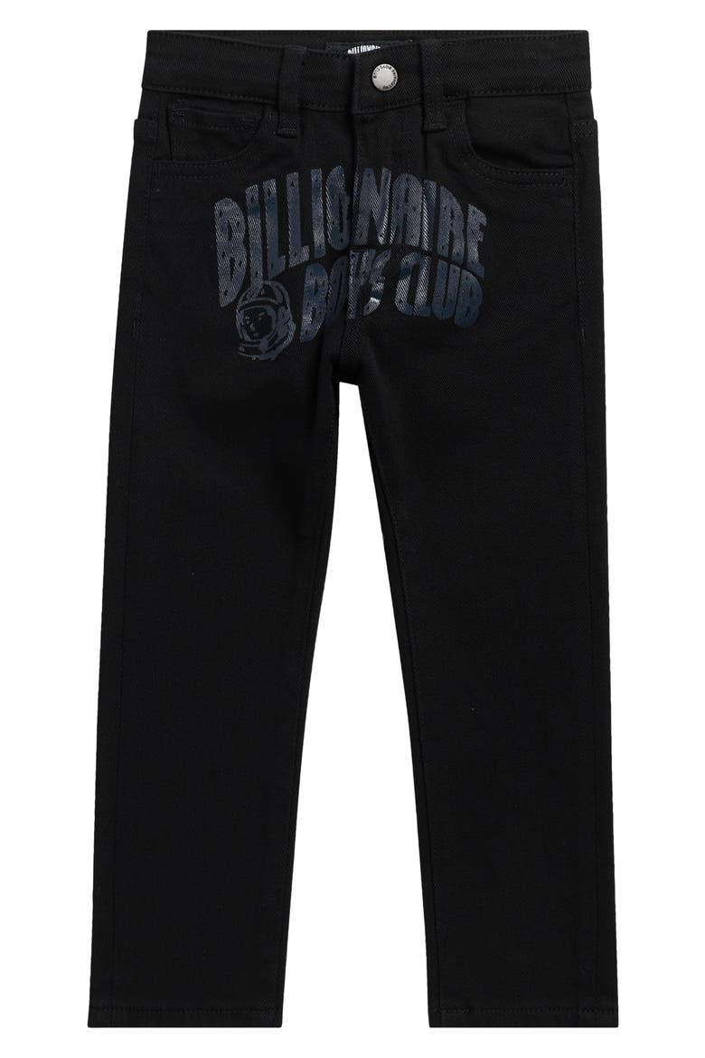 Kids' Arch Logo Jeans, Main, color, BLACK