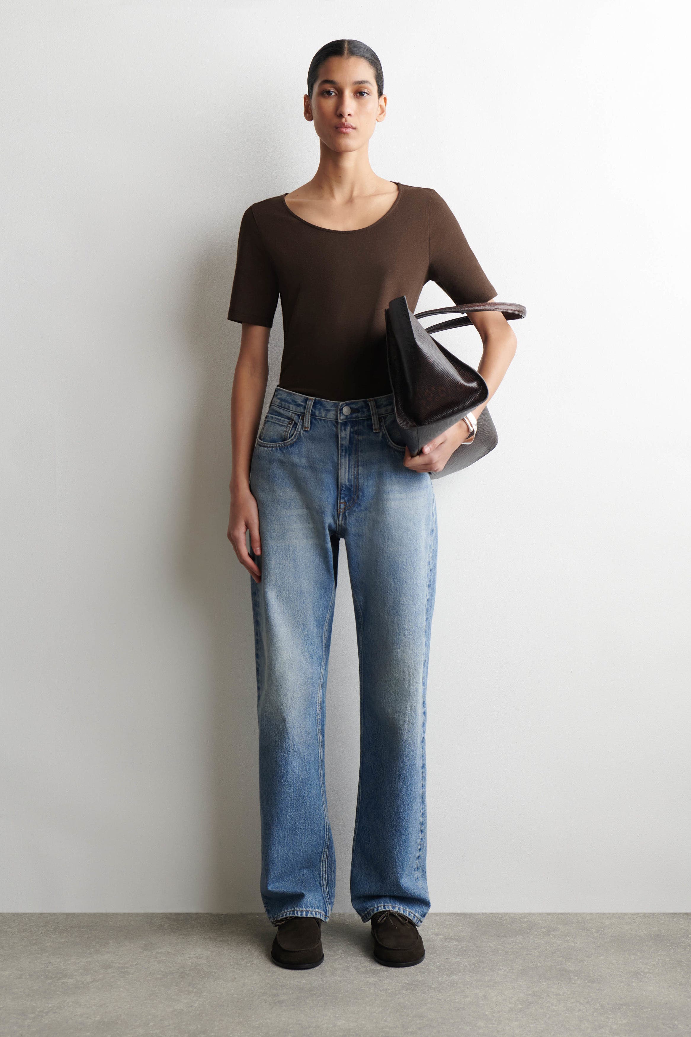 Slim Scoop-Neck Cotton T-Shirt - image 4
