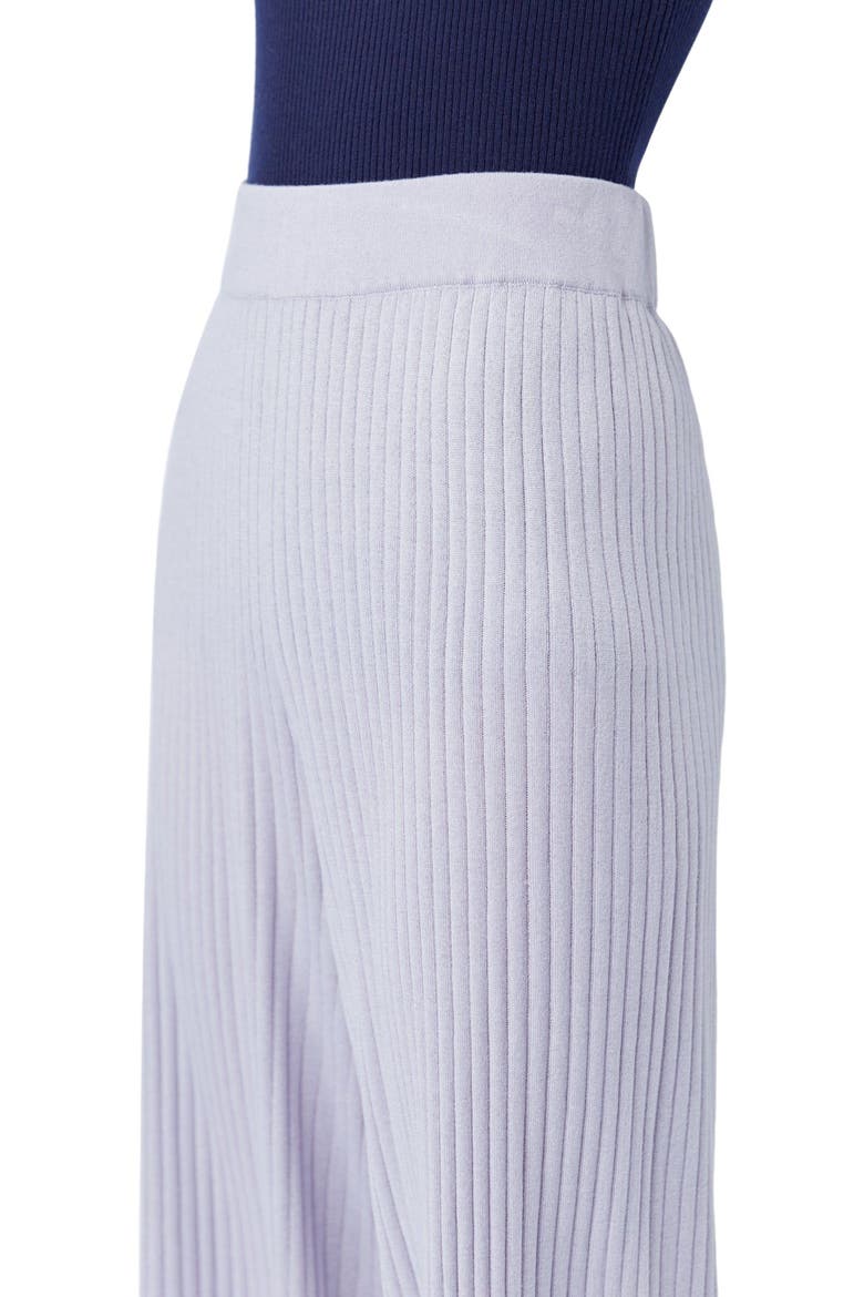 Rib-Knit Silk Cashmere Blend Pants, Alternate, color, purple heather