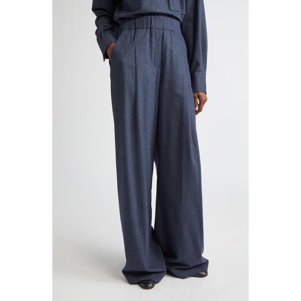 Lafayette 148 New York Astor Wide Leg Trousers In Blue