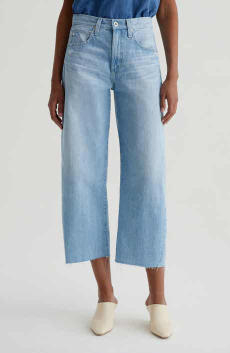 AG Hattie Raw Hem High Waist Crop Barrel Leg Jeans