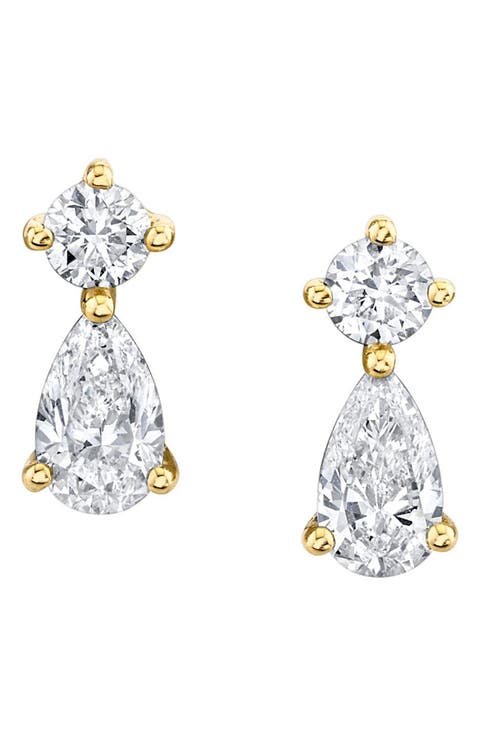 18k Gold Diamond Drop Earrings