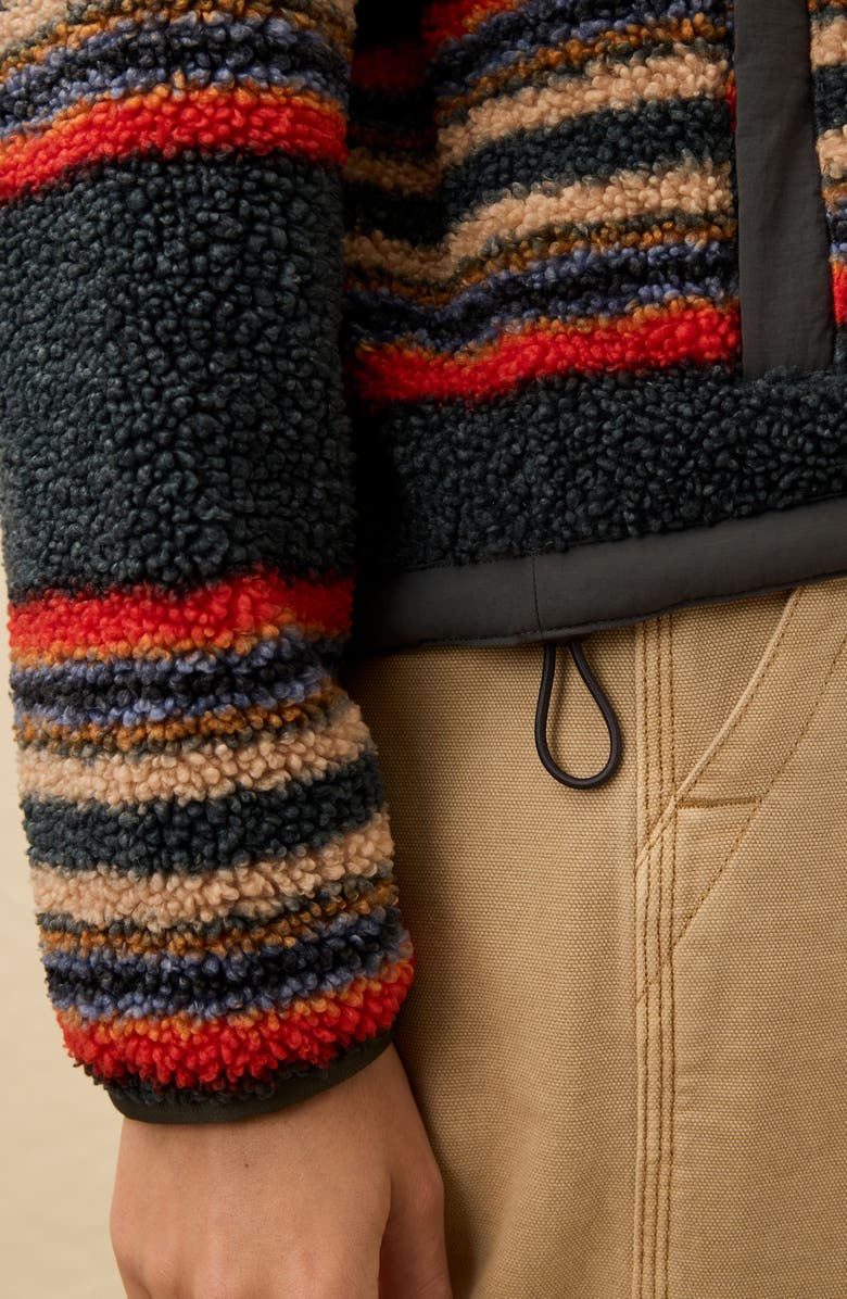 Faherty Fireside Fleece Pullover Top, Alternate, color, Fireside Stripe