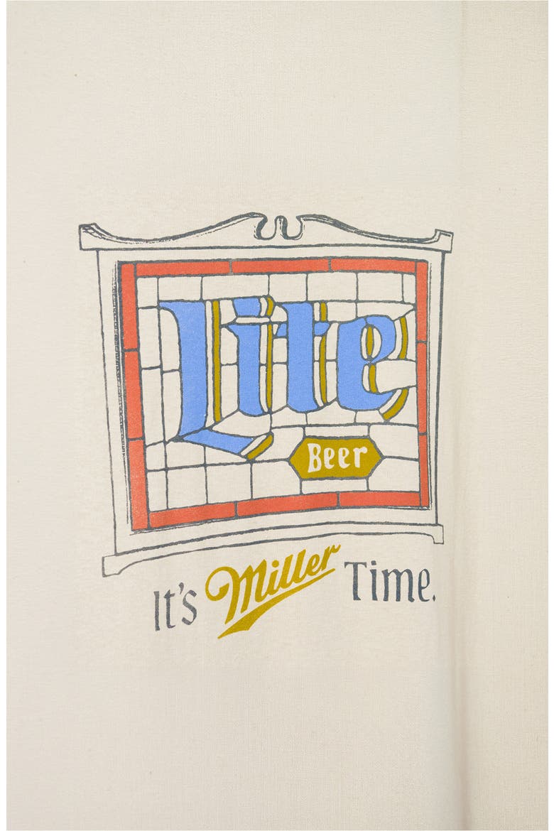 Miller Lite Stained Glass Graphic T-Shirt, Alternate, color, SAND