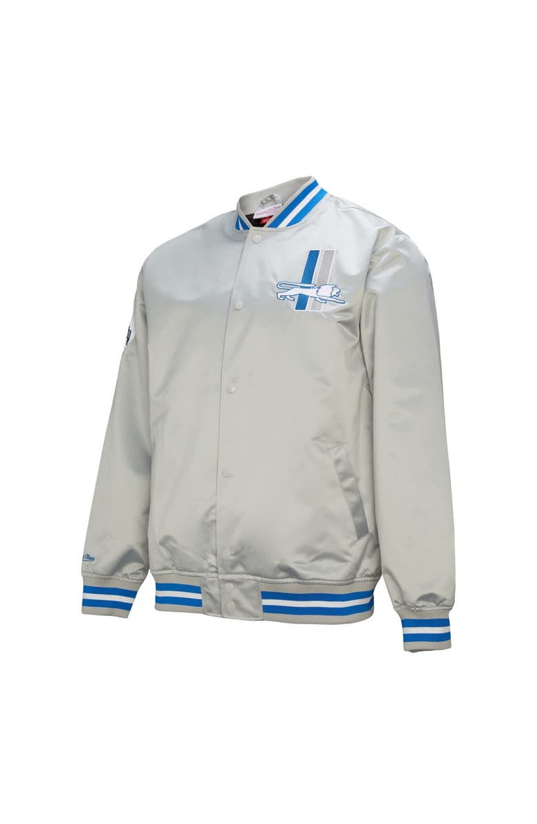 Mitchell & Ness Men's Mitchell & Ness Gray Detroit Lions Double Down Satin Full-Snap Jacket, Alternate, color, Gray
