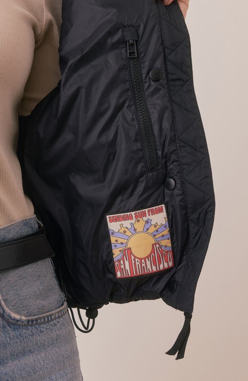 Marine Layer Zoe Hooded Puffer Vest In Black